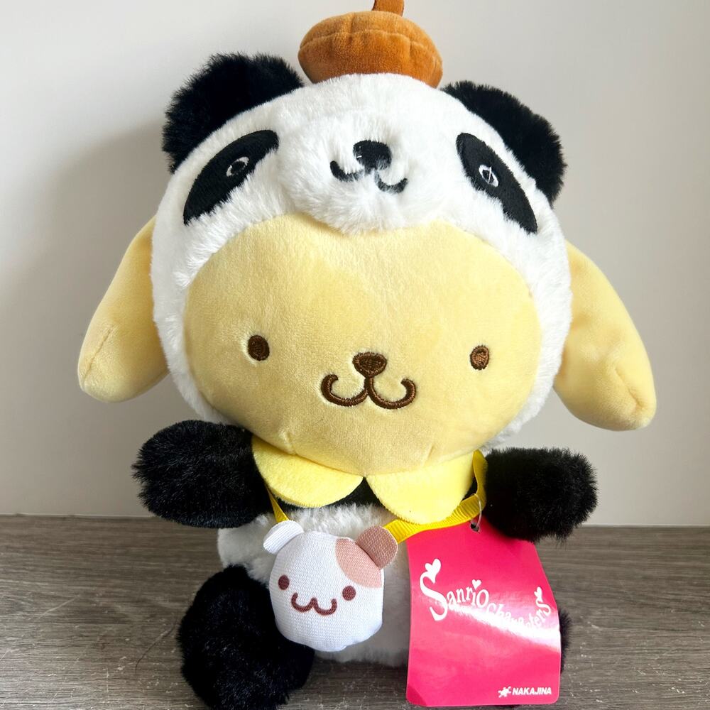 Pompompurin Sanrio Characters Kawaii Panda Costume Anime Plush Japan NWT